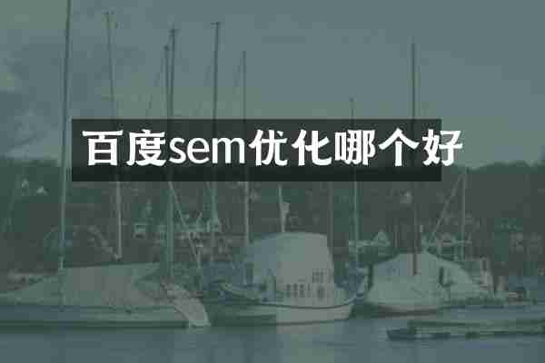 百度sem优化哪个好