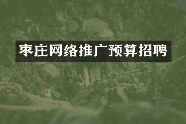 枣庄网络推广预算招聘