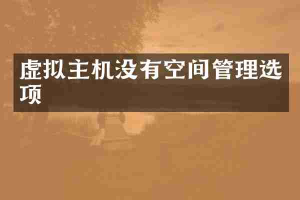 虚拟主机没有空间管理选项