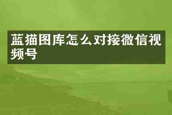 蓝猫图库怎么对接微信视频号