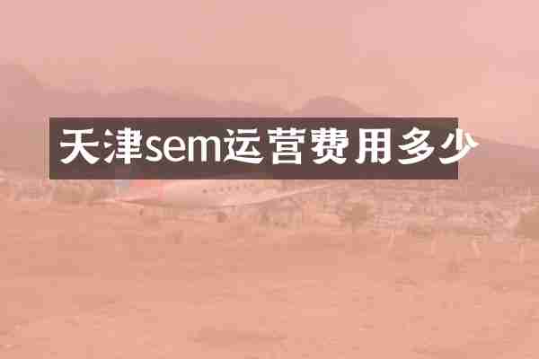 天津sem运营费用多少