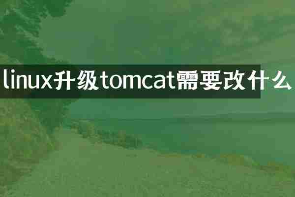 linux升级tomcat需要改什么