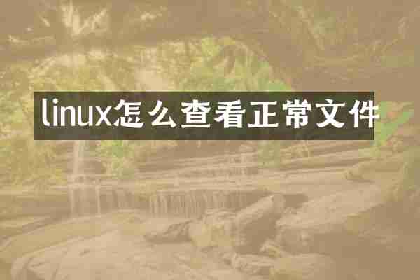 linux怎么查看正常文件