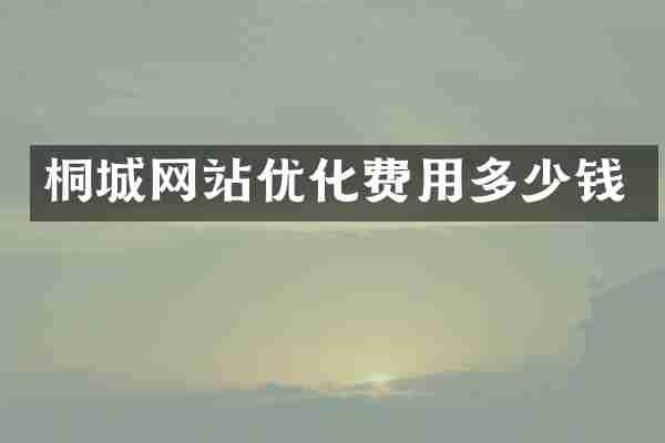 桐城网站优化费用多少钱