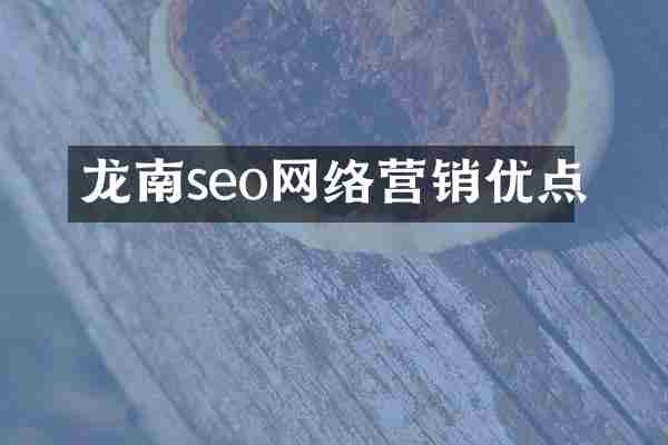 龙南seo网络营销优点