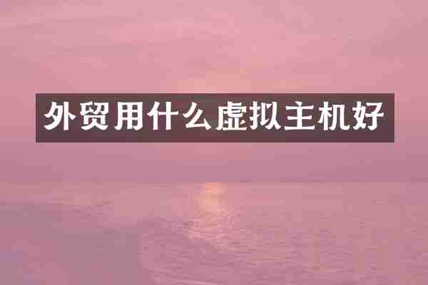 外贸用什么虚拟主机好