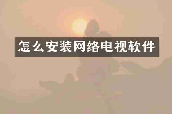怎么安装网络电视软件