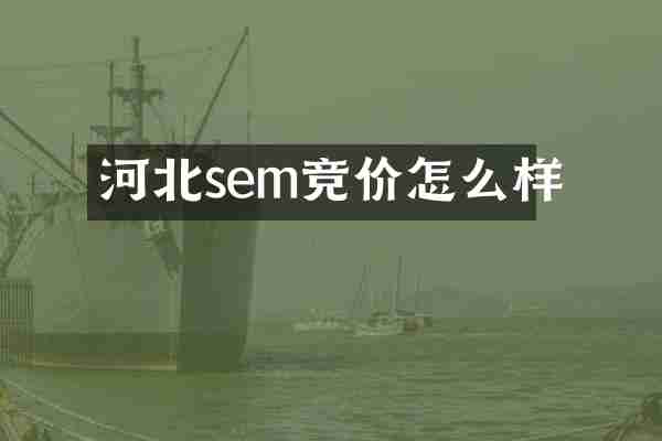 河北sem竞价怎么样