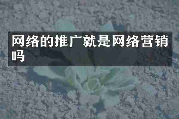 网络的推广就是网络营销吗