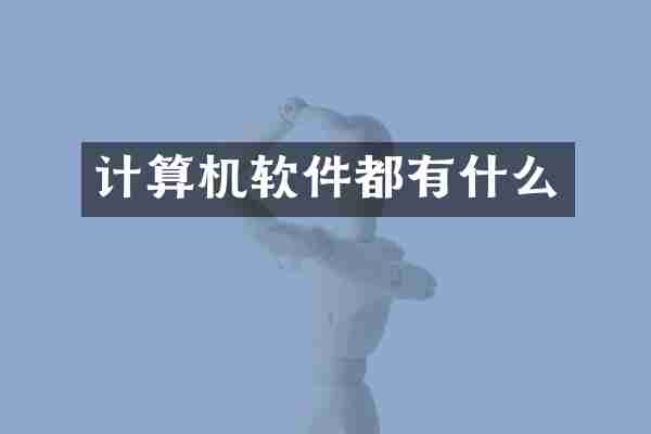 计算机软件都有什么