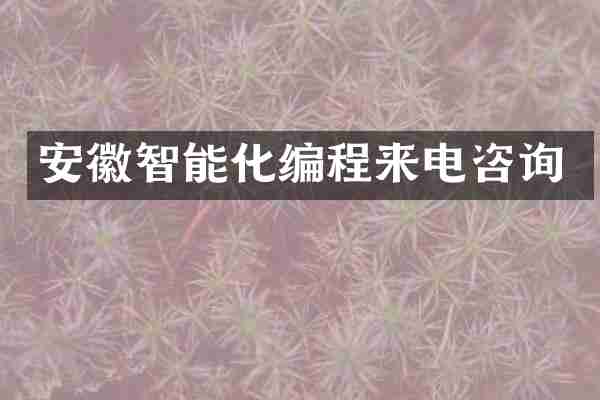 安徽智能化编程来电咨询
