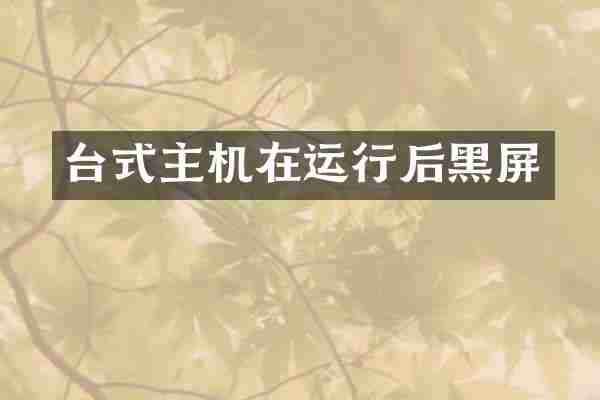 台式主机在运行后黑屏