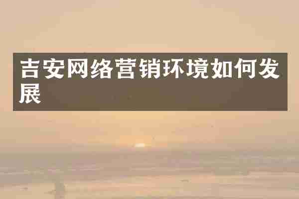 吉安网络营销环境如何发展