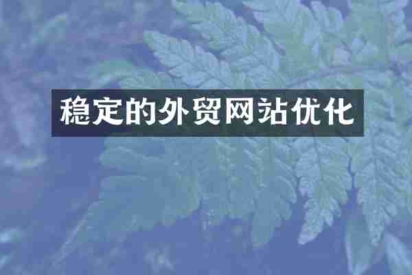 稳定的外贸网站优化