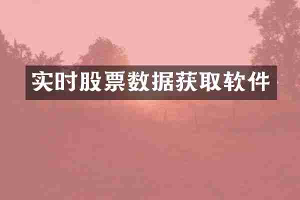 实时股票数据获取软件