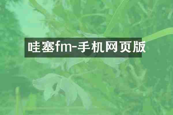哇塞fm-手机网页版