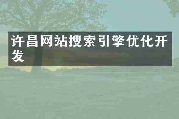 许昌网站搜索引擎优化开发