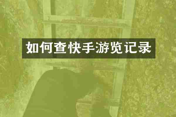 如何查快手游览记录