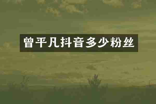 曾平凡抖音多少粉丝