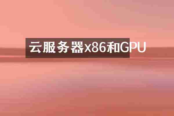 云服务器x86和GPU