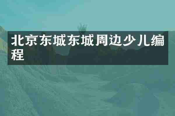 北京东城东城周边少儿编程