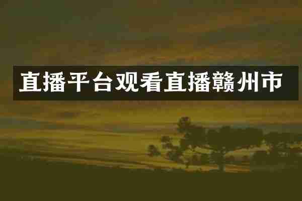直播平台观看直播赣州市