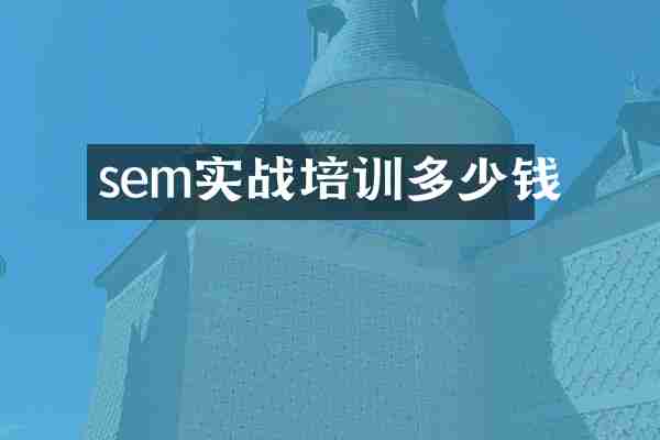 sem实战培训多少钱