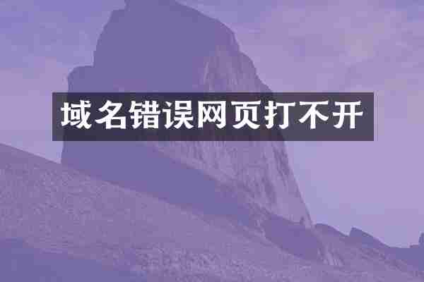 域名错误网页打不开