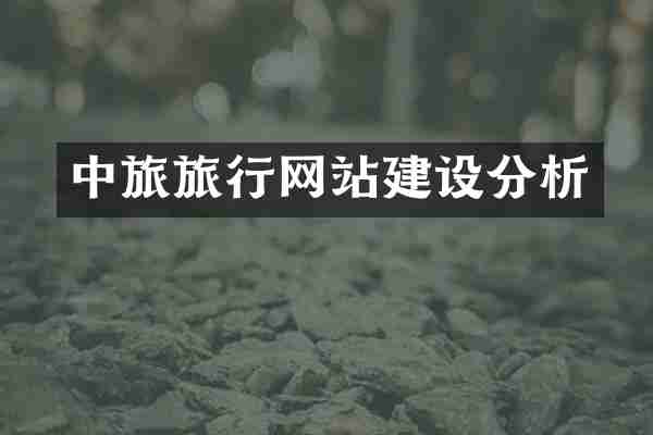 中旅旅行网站建设分析