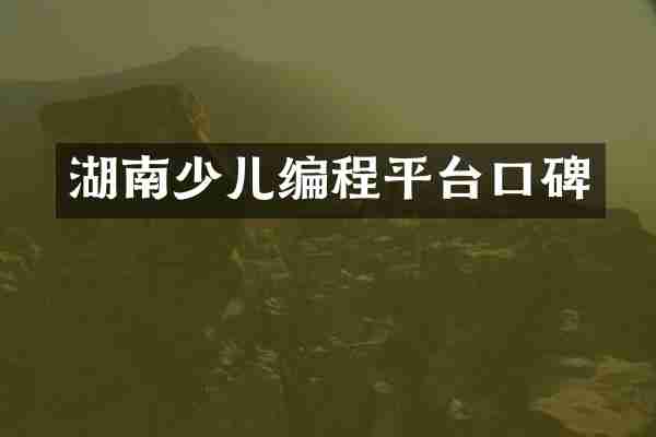 湖南少儿编程平台口碑