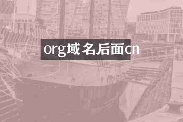 org域名后面cn
