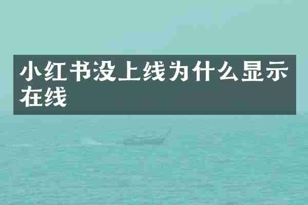 小红书没上线为什么显示在线