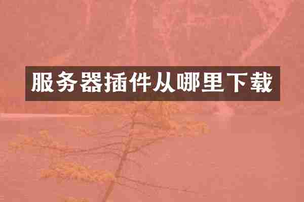 服务器插件从哪里下载