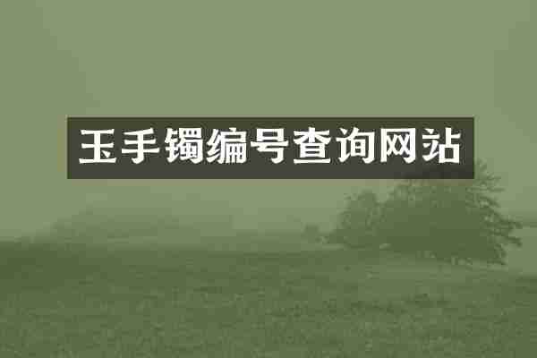 玉手镯编号查询网站