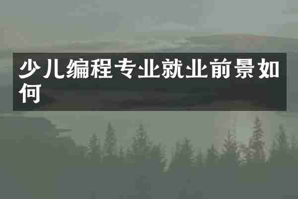少儿编程专业就业前景如何