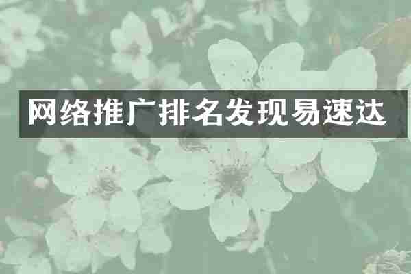 网络推广排名发现易速达