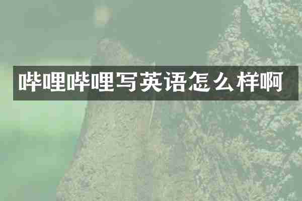 哔哩哔哩写英语怎么样啊