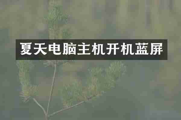 夏天电脑主机开机蓝屏