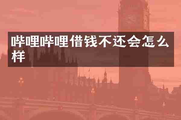 哔哩哔哩借钱不还会怎么样