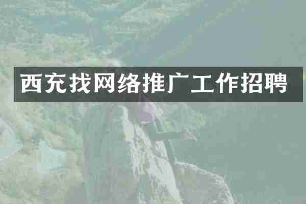 西充找网络推广工作招聘