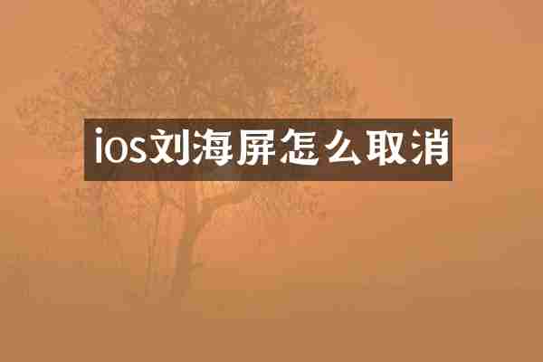ios刘海屏怎么取消