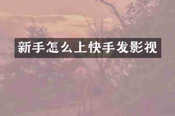 新手怎么上快手发影视
