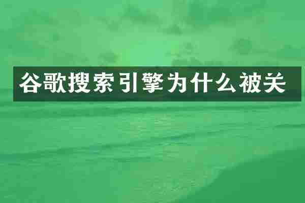 谷歌搜索引擎为什么被关