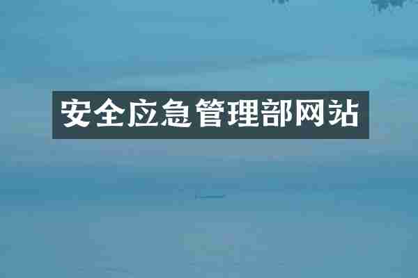 安全应急管理部网站