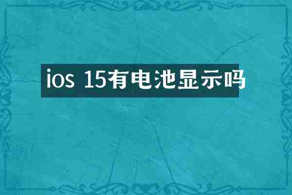 ios 15有电池显示吗