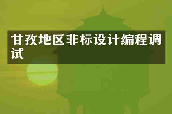 甘孜地区非标设计编程调试