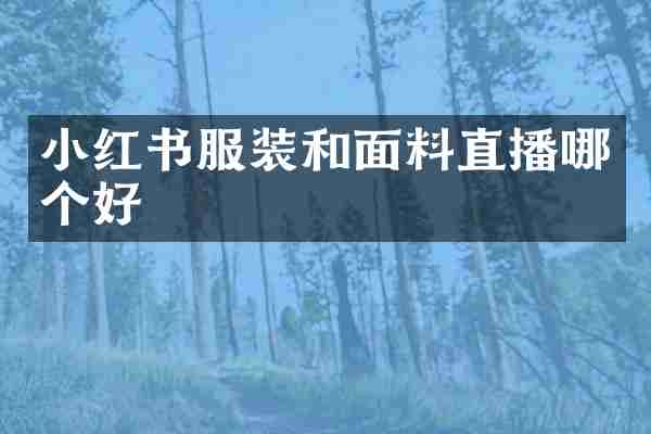 小红书服装和面料直播哪个好