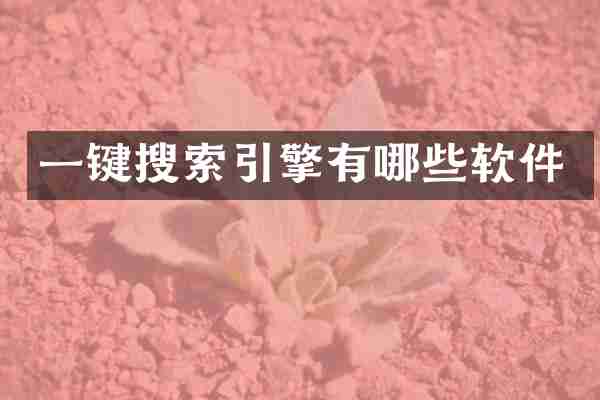 一键搜索引擎有哪些软件