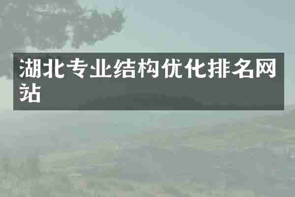 湖北专业结构优化排名网站
