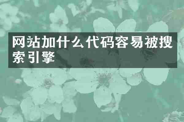 网站加什么代码容易被搜索引擎